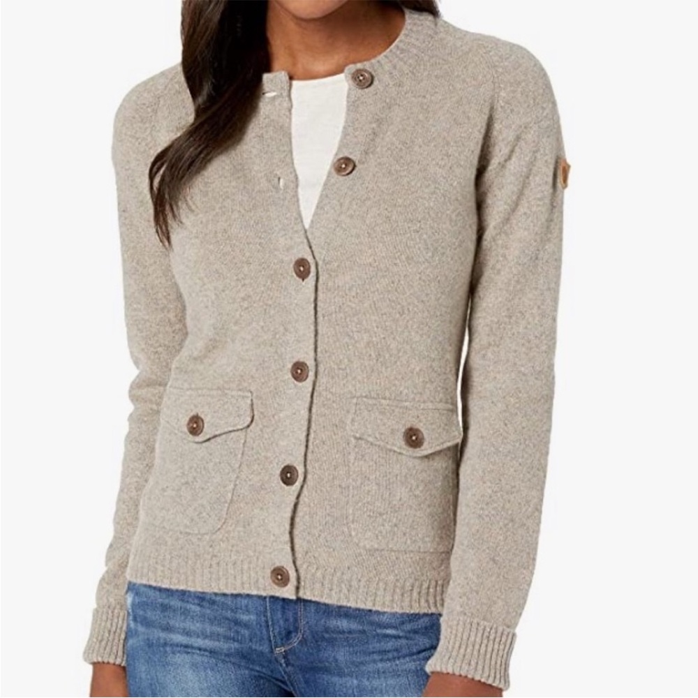 Fjallraven Greenland Gray Driftwood Wool Re-Wool Cardigan size Small